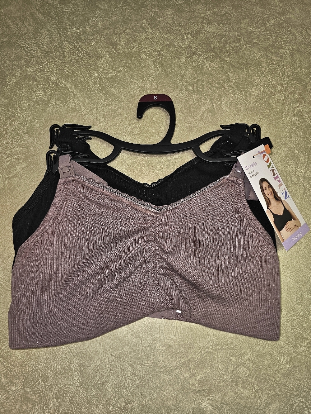 Womens Maternity Ribbed Cotton Bralette 2 Pack Nursing